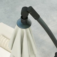 Umbrelă de soare 3 (m) în consolă cu bază transversală Outsunny, Umbrelă de soare cu manivelă, înclinare și 8 nervuri(m-9)