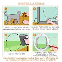 PawHut Gattaiola con 4 Modalità di Blocco per Vetro, Rete e Porte, Φ30x4cm, Bianco(m-7)