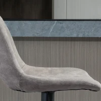 HOMCOM Set 2 Sgabelli da Bar con Schienale, Poggiapiedi e Altezza Regolabile Stile Industriale, Grigio(m-8)