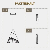 HOMCOM Lampa wisząca w designie industrialnym, 24 cm x 24 cm x 28 cm, Czarno-brązowy + Naturalny(m-7)