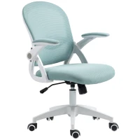 Vinsetto Scaun Birou Ergonomic cu Spătar din Plasă, înălțime reglabilă, suport lombar, 65.5x61.5x88-97.5 cm, Albastru Deschis(m-10)