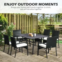 Outsunny Set de 7 Piese din Ratan pentru Luat Masa, Set de Mese(m-4)