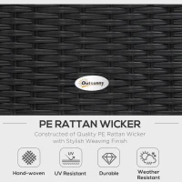 Outsunny 4 PCs Rattan Garden Furniture - Outdoor Sectional Corner Sofa and Coffee Table Set, Conservatory Wicker Weave Furniture with Armrest and Cushions, Black(m-4)