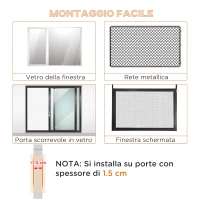 PawHut Gattaiola con 4 Modalità di Blocco per Vetro, Rete e Porte, Φ30x4cm, Bianco(m-5)