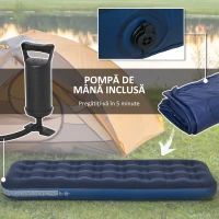 Outsunny Saltea cu aer individual cu pompă manuală, pat portabil(m-5)
