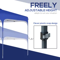 Outsunny Cort cu Baldachin Pop-Up cu Geantă de Transport, Corturi pentru Petreceri în Exterior, 253x253x268 cm, Albastru(m-6)