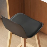 HOMCOM Set de 2 Scaune de Bar, inaltime Bar, Tapitate cu Piele PU(m-7)