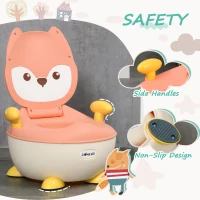 ZONEKIZ Vasino per Bambini 6 Mesi-3 Anni Schienale e Vaschetta Rimovibile Rosa(m-4)