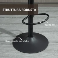 HOMCOM Set 2 Sgabelli da Bar con Schienale, Poggiapiedi e Altezza Regolabile Stile Industriale, Marrone(m-5)