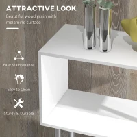 HOMCOM S Shape Bookcase, 5 Tiers Bookshelf, Modern Freestanding Storage Shelf for Home Office, Study, Living Room, 80 x 30 x 145cm, White(m-5)