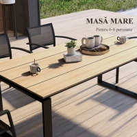 Masă pentru terasă Outsunny pentru 8 persoane, 180x90cm(m-4)