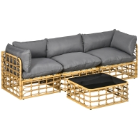 Yaheetech Hocker, 2 STK. Rattan Hocker Mit Abnehmba Produktbild-Vorschau 5