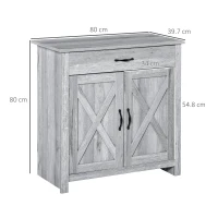 Homcom Bufet Bucatarie – Stil Country, Spatiu Depozitare Rustic(m-3)