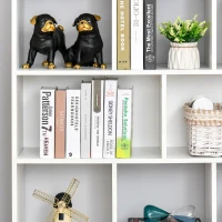 HOMCOM Bibliotecă Raft cu 8 Compartimente, Bibliotecă Modernă pentru Camera de Zi, Dormitor, Birou, 97.5x30x100 cm, Alb(m-9)