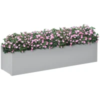 Outsunny stalen plantenbak met afvoergat voor balkon(m-1)