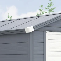 Outsunny IE Located 4 x 6ft Plastic Garden Storage Shed - Foundation Kit Included, Polypropylene Outdoor Storage Tool House with Ventilation Slots and Lockable Door, Grey(m-8)