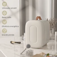 HOMCOM Frigorífico Pequeno de Cosméticos 4L 9V/240V para Arrefecer e Aquecer Mini Frigorífico para Beleza 20,3x26,3x28 cm Creme(m-7)