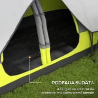 Outsunny Cort de Camping cu 2 Dormitoare pentru 6-8 Persoane(m-6)