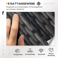 Outsunny Zestaw wypoczynkowy z rattanu z daszkiem przeciwsłonecznym, poduszkami i stolikiem Metal(m-4)