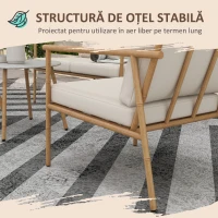 Outsunny Set de Canapea Sofa, 5 Piese cu Cadru din Otel(m-4)