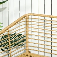 Outsunny 4-delige tuinmeubelset van rotan, boho-stijl, weerbestendig, afneembare hoezen, naturel + donkergrijs, 131 cm x 63 cm x 76 cm(m-9)