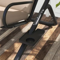 Outsunny Leagăn de Grădină cu 2 Locuri cu Scaune Separate și Acoperiș Solar, Oțel și Poliester, 170x136x170 cm, Bej(m-8)