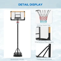 SPORTNOW Cos pentru baschet cu inaltime reglabila, 182-213 cm, Negru(m-8)