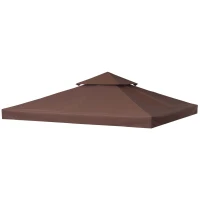 Outsunny 3 x 3(m) Gazebo Canopy Roof Top Replacement Cover - Spare Part, Coffee (TOP COVER ONLY)(m-1)