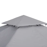 Outsunny 3(m) Gazebo Top Cover Double Tier Canopy Replacement Pavilion Roof Light Grey(m-11)