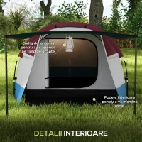 Outsunny Cort de Camping pentru 2-3 Persoane, Cort Tunel, 420x200x150cm(m-6)