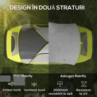Outsunny Cort de Camping cu 2 Dormitoare pentru 6-8 Persoane(m-4)