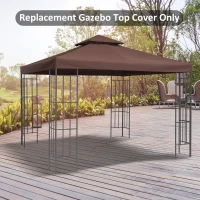 Outsunny 3 x 3(m) Gazebo Canopy Roof Top Replacement Cover - Spare Part, Coffee (TOP COVER ONLY)(m-10)