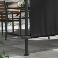 Outsunny Pergola Inclinata de 3 x 4m cu Copertina Retractabila si Manivela Manuala, Foisor de Gradina Montat pe Perete(m-9)