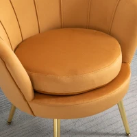 HOMCOM Poltrona a Conchiglia, Poltroncina Vintage, Poltroncina da Camera e Salotto, Design Elegante, con Schienale Alto, 76x67x74cm, Giallo(m-9)