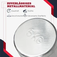 HOMCOM Kurzhantel, 2er-Set, glatte Oberfläche, gerändelter Griff, kompakte Form, Eisen, 2 x 5 kg, 22,5 x 8 x 8cm(m-4)