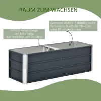 Outsunny podwyższona grządka, 125 cm x 47 cm x 40 cm(m-4)