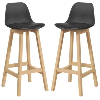 HOMCOM Set de 2 Scaune de Bar, inaltime Bar, Tapitate cu Piele PU(m-1)