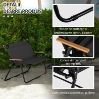 Outsunny Scaun Pliabil pentru 2 Persoane, Canapea de Exterior(m-6)