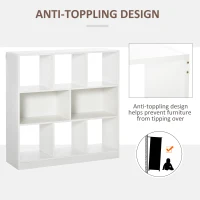 HOMCOM Bibliotecă Raft cu 8 Compartimente, Bibliotecă Modernă pentru Camera de Zi, Dormitor, Birou, 97.5x30x100 cm, Alb(m-4)