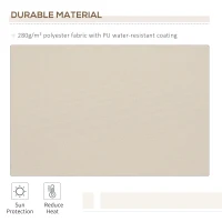 Outsunny Copertină Rabatabilă Exterior, Copertină Extensibilă, Copertină Tip Roll-Up cu Deschidere Manivelă, 350x250 cm, Crem(m-4)