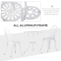 Outsunny Set de Gradina 3 Piese din Aluminiu cu 2 Scaune(m-5)