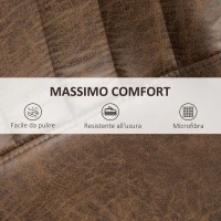 HOMCOM Set 2 Sgabelli da Bar con Schienale, Poggiapiedi e Altezza Regolabile Stile Industriale, Marrone(m-7)