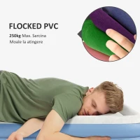 Outsunny Pat Dublu Gonflabil cu Pompă de Umflare Inclusă și Geantă de Transport, 152x203x46 cm, Gri(m-6)