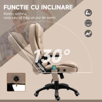 Vinsetto Fotoliu Masaj Bej – 6 Puncte, incalzire & inaltime Reglabila(m-6)