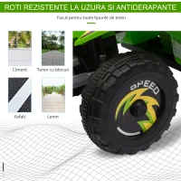 Homcom ATV Electric pentru Copii – 6V, Verde, Viteza 2,8-4,6 km/h(m-7)