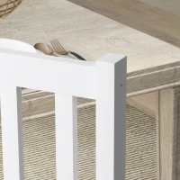 HOMCOM Conjunto de 2 Cadeiras de Sala de Jantar com Encosto de Ripas Estrutura de Madeira de Pinho 38,5x47,5x99 cm Branco(m-8)