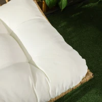 Outsunny Fotel Ogrodowy, Obrotowy, Wiklinowy z Plecionki z Kunstrattanu, Rama Aluminiowa, Poduszki na Siedzisko, naturalny + beżowy, 65 x 70 x 66 cm(m-9)