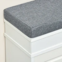 Homcom Bancheta Pantofar Lemn – Cu Sertare, Perna & Raft 8 Perechi(m-11)