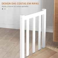 HOMCOM Conjunto de 2 Cadeiras de Sala de Jantar com Encosto de Ripas Estrutura de Madeira de Pinho 38,5x47,5x99 cm Branco(m-5)