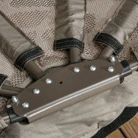 Outsunny Fotel wiszący, dla 2 osób, składany kosz siedzenia, duża poduszka, Piaskowy, 130 x 103 x 172 cm(m-8)